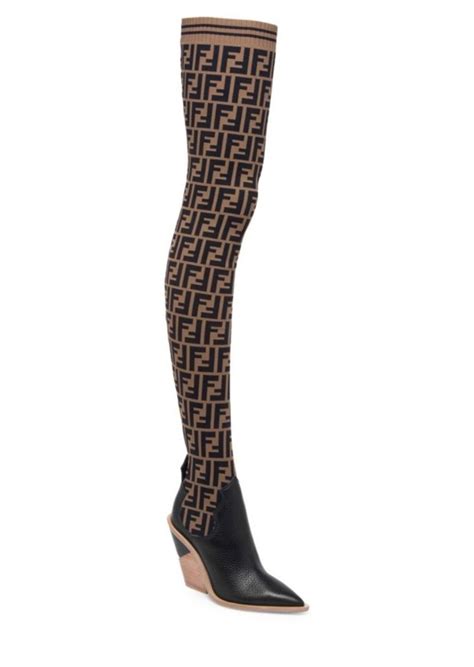 fendi rain boots 2012|Fendi thigh high sock boots.